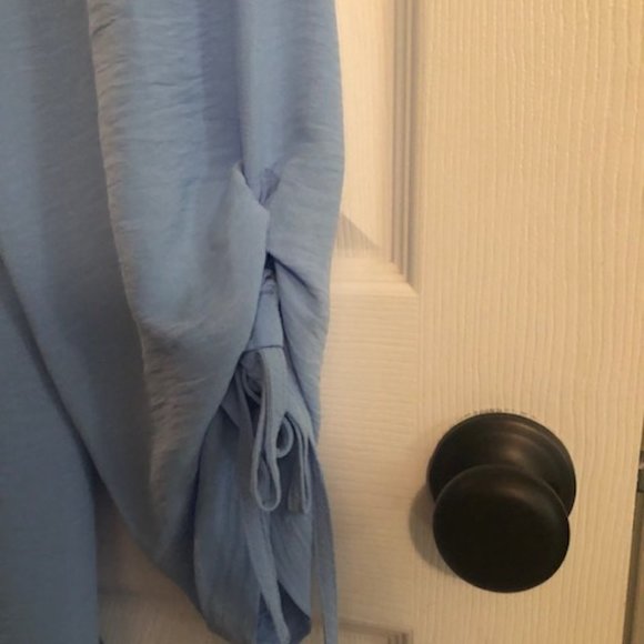 NWOT Calvin Klein Ruched-Sleeved A Line Dress in Serene - Picture 4 of 5